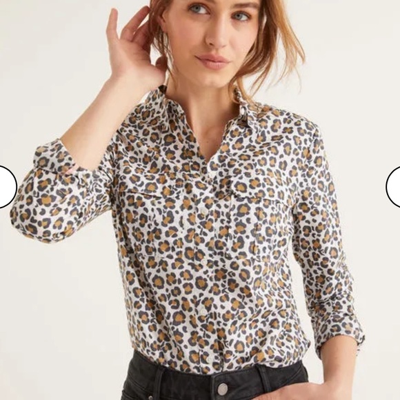 Boden Tops - Boden Faye Shirt Ivory, Chic Leopard PRESS SAMPLE